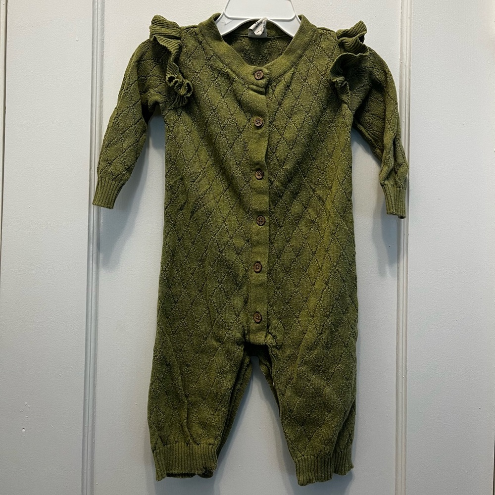 Kate quinn green onesie w ruffles